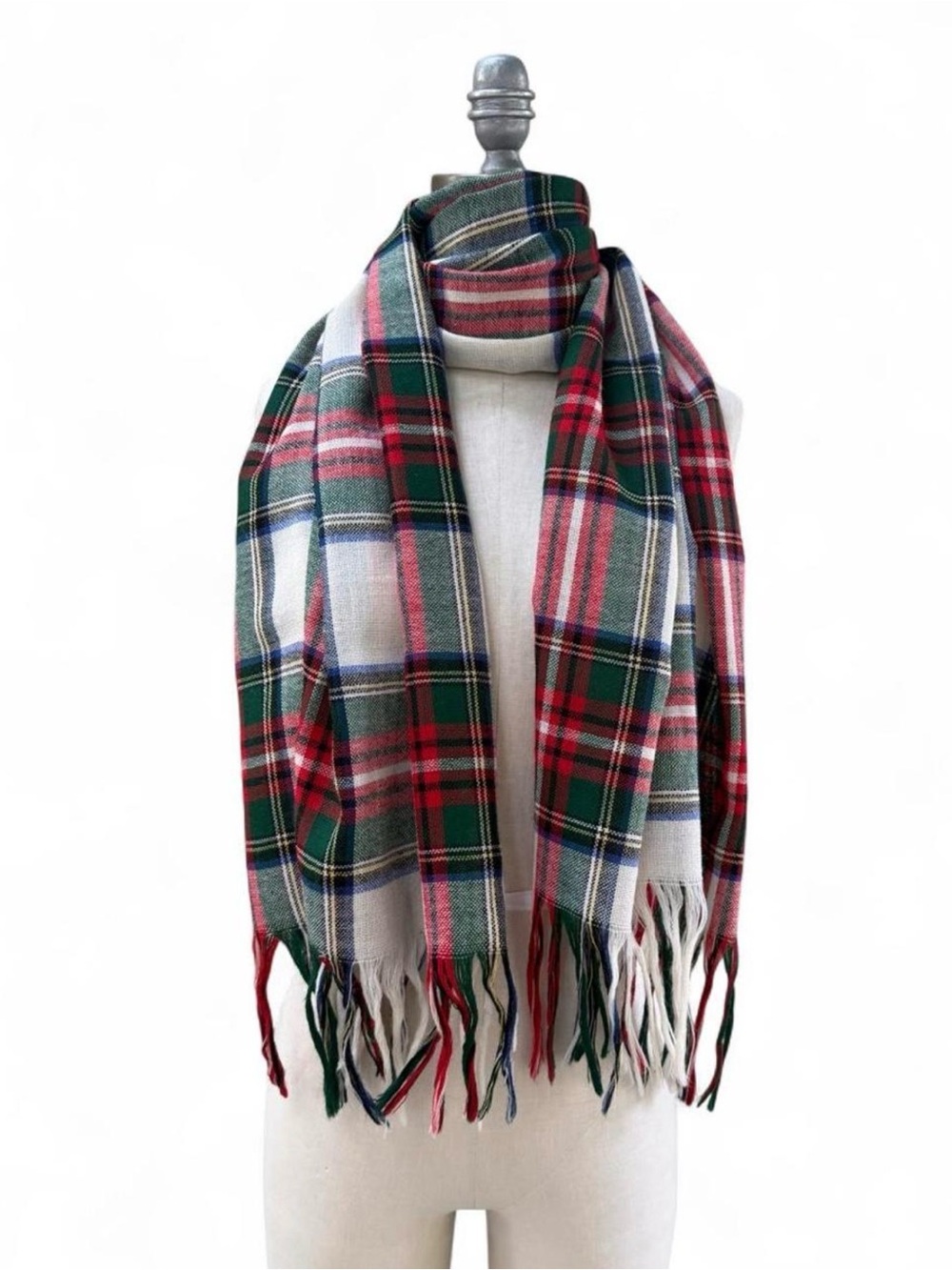 Vintage made in Scotland for Eaton’s of Canada Wool Scarf Dress Stewart plaid OS